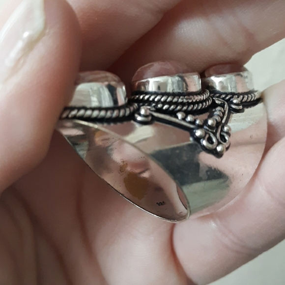 New Rhodochrosite 925 Silver Statement Ring. - Picture 5 of 16